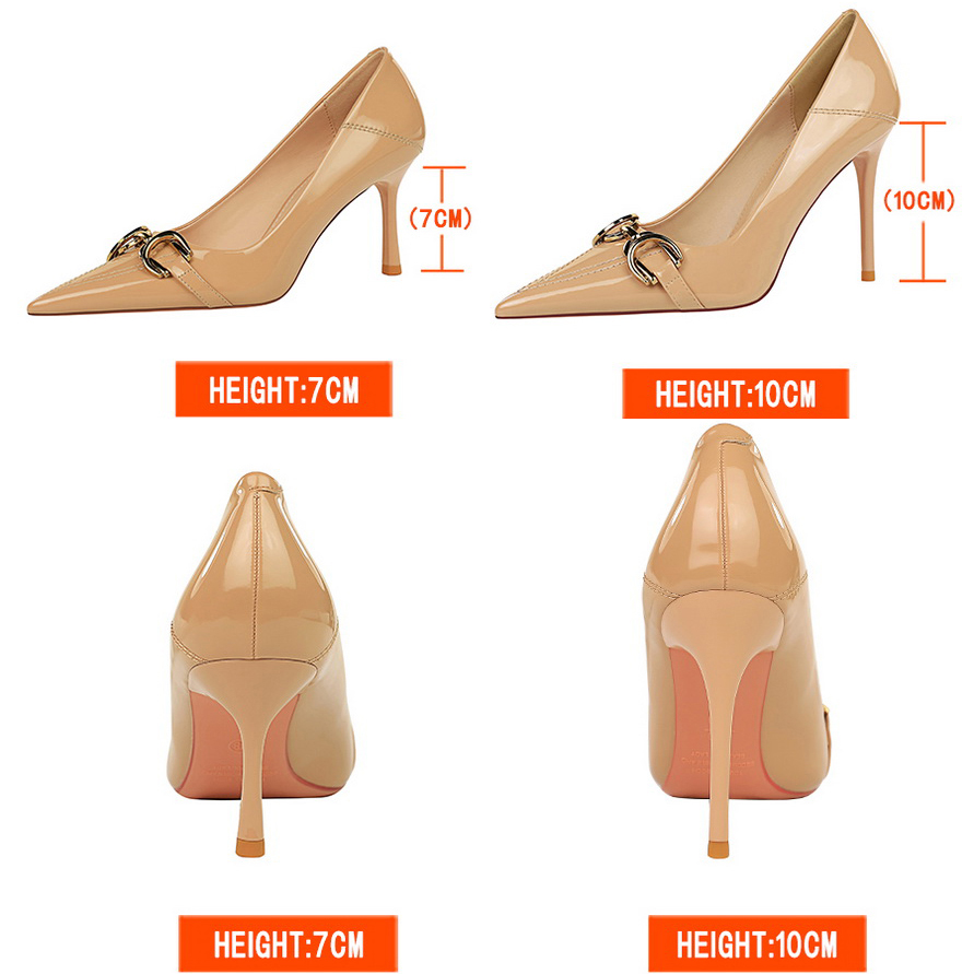 럭셔리 여성 펌프스 메탈 벨트 버클 하이힐 에나멜 가죽 - Shoe Tree 리뷰 및 가격